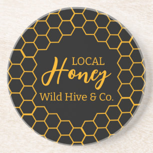 Honeycomb – Black or White Background Coaster