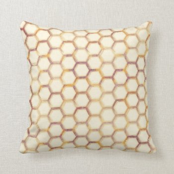 Honeycomb Brushed Plum And Gold Throw Pillow by AnyTownArt at Zazzle