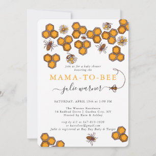 Honeycomb Bumble Bee Baby Shower Invitation