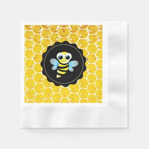 Honeycomb Bumble Bee Baby Shower Napkins