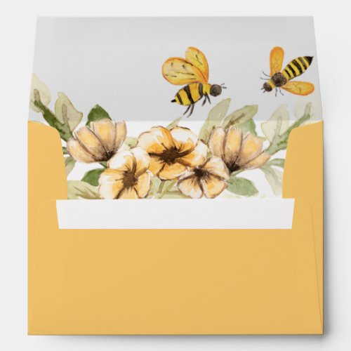 Honeycomb Bumblebee Baby Shower Customizable Envelope