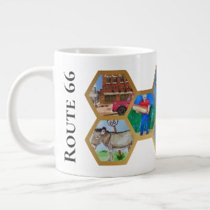 Honeycomb Collage pattern, Route 66 America Giant Coffee Mug