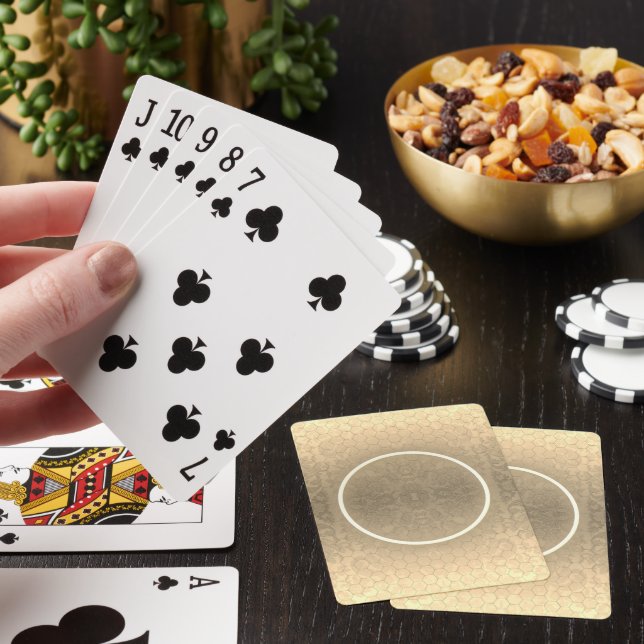 Honeycomb Damask Light Ring Poker Cards (In Situ)