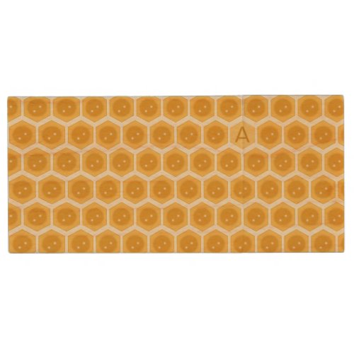 Honeycomb design and monogram wood flash drive