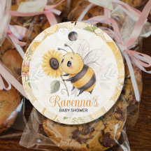Honeycomb Floral Bee Custom Name Baby Shower