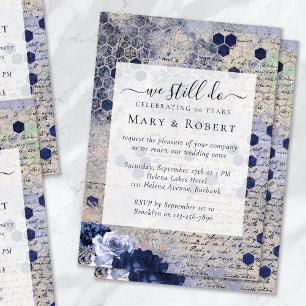 Honeycomb Floral We Still Do Vow Renewal 50th Invitation