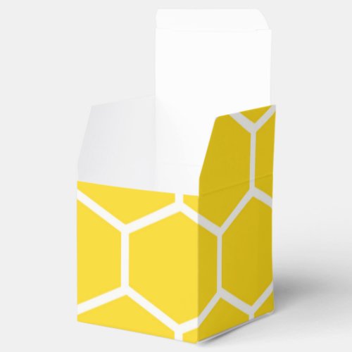 Honeycomb Geometric White Lines Bumblebee Favor Boxes
