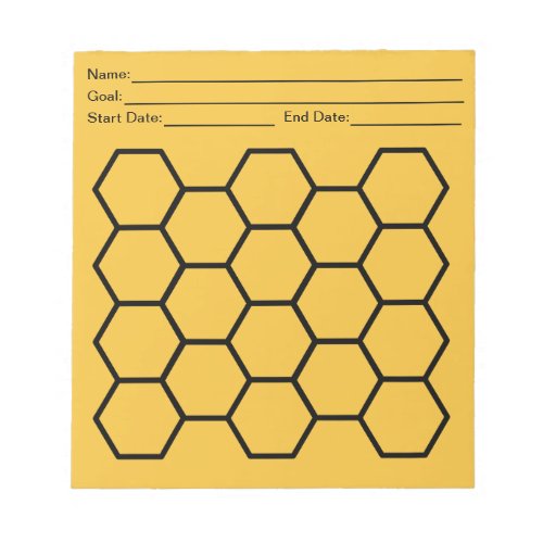 Honeycomb Goal Tracking Data Sheet Notepad