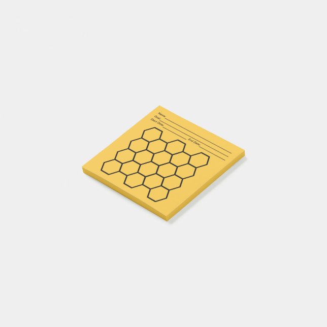 Honeycomb Goal Tracking Data Sheet Post-it Notes (Angled)