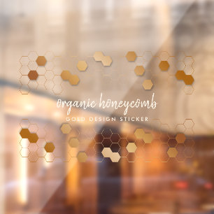 Honeycomb Gold apiary business store Window Cling