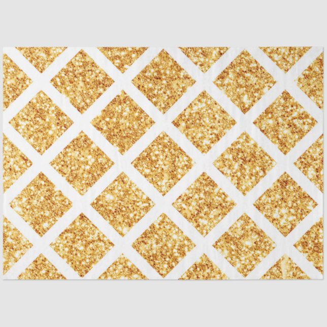 Honeycomb Gold Glitter Boho Popular Collection Tissue Paper (Front)