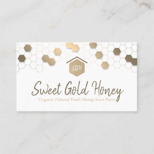 Honeycomb Gold Home Real Estate Business Card