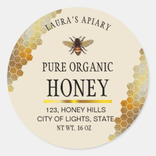 Honeycomb Gold Honey Bee Apiary Product Label