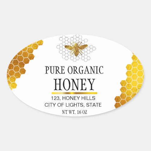 Honeycomb Gold  Honey Bee Apiary Product Label