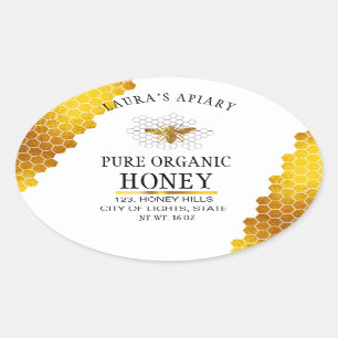 Honeycomb Gold Honey Bee Apiary Product Label