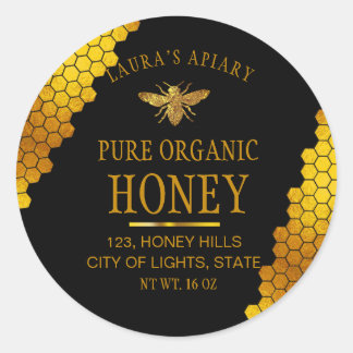 Honeycomb Gold Honey Bee Apiary Product Label