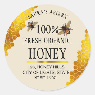 Honeycomb Gold Honey Bee Apiary Product Label
