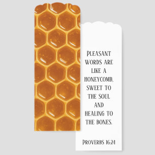 Honeycomb Golden Hexagonal Amber Honey Scripture  Bookmarks