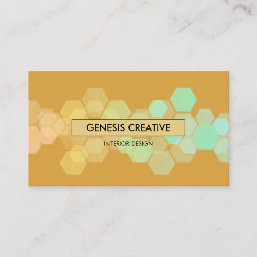 Honeycomb Gradient Amber Gold Designer Business Card