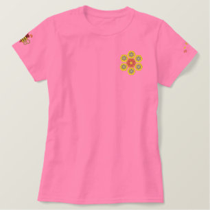 Honeycomb Hex Flower Embroidered Tee