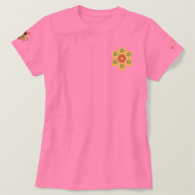 Honeycomb Hex Flower Embroidered Tee (Design Front)