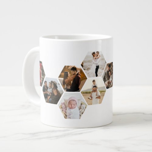 Honeycomb Hexagon Photo Collage 11 Pictures Large  Giant Coffee Mug