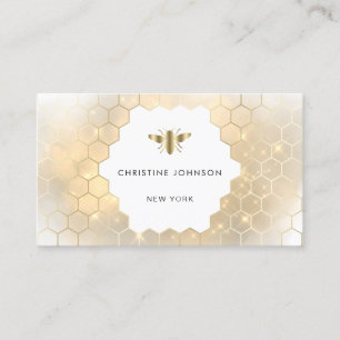 honeycomb hexagons bee business card