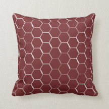 Honeycomb Hive Hexagon Pattern in Burgundy