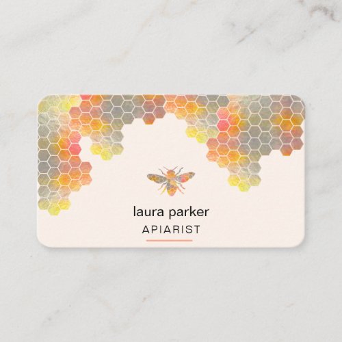 Honeycomb Honey Bee Apirarist Hexagons Beekeeper Business Card