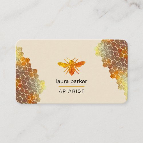 Honeycomb Honey Bee Apirarist Hexagons Beekeeper Business Card