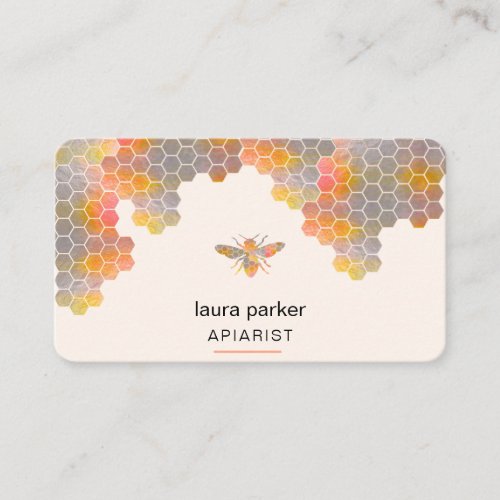 Honeycomb Honey Bee Apirarist Hexagons Beekeeper Business Card