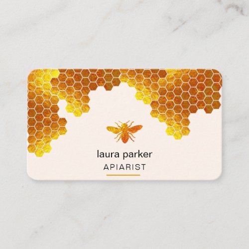 Honeycomb Honey Bee Apirarist Hexagons Beekeeper Business Card