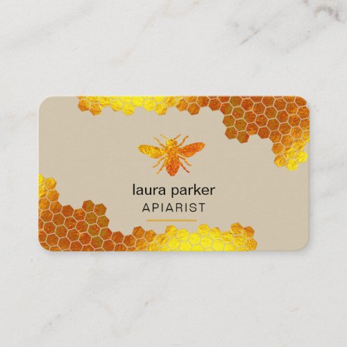 Honeycomb Honey Bee Apirarist Hexagons Beekeeper Business Card