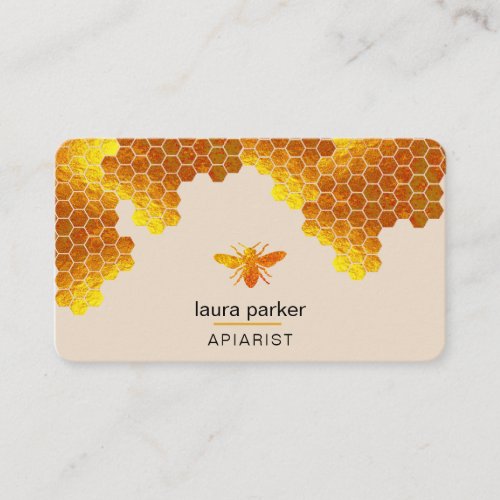 Honeycomb Honey Bee Apirarist Hexagons Beekeeper Business Card