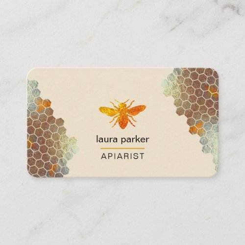 Honeycomb Honey Bee Apirarist Hexagons Beekeeper Business Card