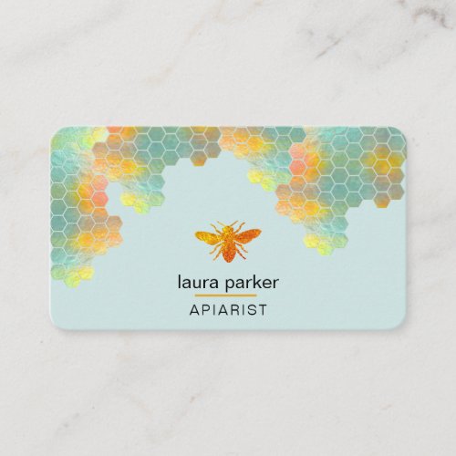 Honeycomb Honey Bee Apirarist Hexagons Beekeeper Business Card