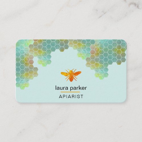 Honeycomb Honey Bee Apirarist Hexagons Beekeeper Business Card