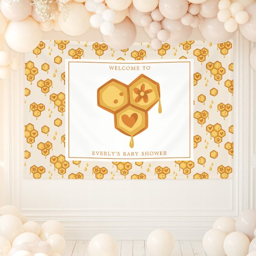 Honeycomb Honey Bee Cute Baby Shower Banner