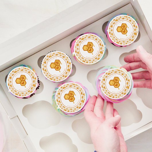 Honeycomb Honey Bee Cute Baby Shower Edible Frosting Rounds