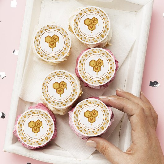 Honeycomb Honey Bee Cute Baby Shower Edible Frosting Rounds