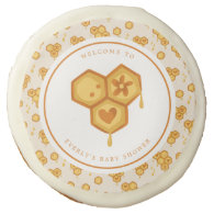 Honeycomb Honey Bee Cute Baby Shower Sugar Cookie
