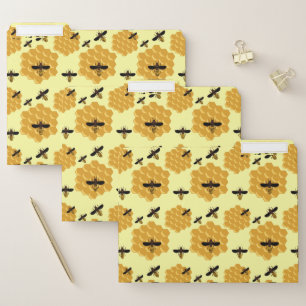 Honeycomb Honey Bees Insect Lover Yellow Beekeeper File Folder