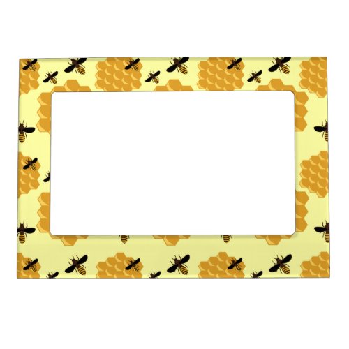 Honeycomb Honey Bees Insect Lover Yellow Beekeeper Magnetic Frame
