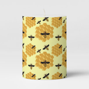 Honeycomb Honey Bees Insect Lover Yellow Beekeeper Pillar Candle