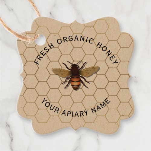 Honeycomb Honeybee Favor Tags