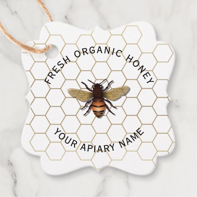 Honeycomb Honeybee Favor Tags (Front)