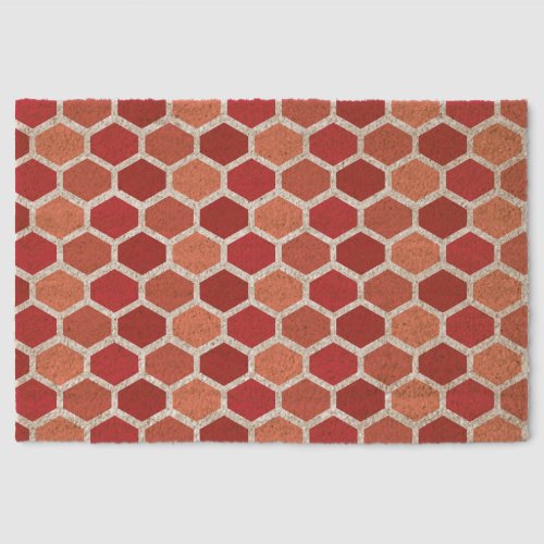 Honeycomb in Reds Fiber Doormat