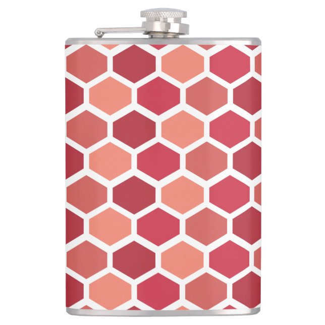 Honeycomb in Reds Flask (Front)