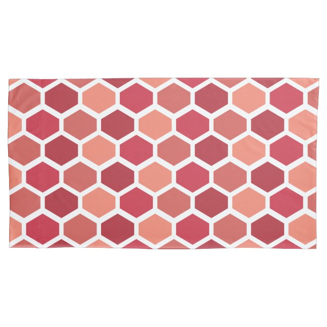 Honeycomb in Reds Pillow Case (Front-Left)