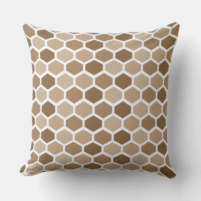 Honeycomb in Sand Throw Pillow (Front)